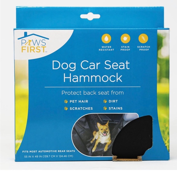 PAWS FIRST Dog New Dog Car Seat Hammock Cover Black 55 X 49 Poshmark